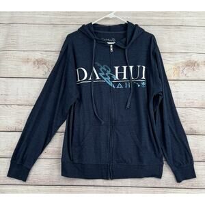 DaHui Hawaii Full Zip Hoodie Sweatshirt Adult Large Blue Hooded